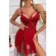 Merry See Sexy γυναικείο νυχτικό με διαφάνεια και κιλοτάκι Κόκκινο Merry See Sexy γυναικείο νυχτικό με διαφάνεια και κιλοτάκι Κόκκινο