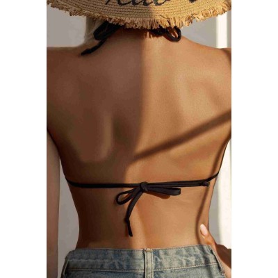 Angelsin γυναικείο μαγιό μπικίνι τοπ τρίγωνο Μαύρο