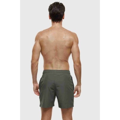 Angelsin Basic Σορτσάκι ανδρικό μαγιό με φερμουάρ στις τσέπες Χακί