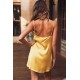 Merry See Sexy mini φόρεμα σατέν κίτρινο 1 τεμ