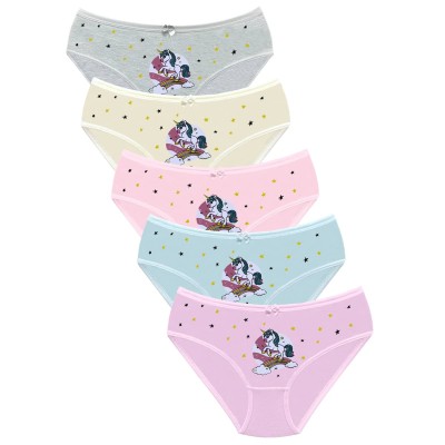 New Lilla Παιδικά βρακάκια βαμβακερά μονόκερος Λιλά/Γκρι/Κίτρινο/Ροζ/Γαλάζιο 5 τεμάχια New Lilla Παιδικά βρακάκια βαμβακερά μονόκερος Λιλά/Γκρι/Κίτρινο/Ροζ/Γαλάζιο 5 τεμάχια