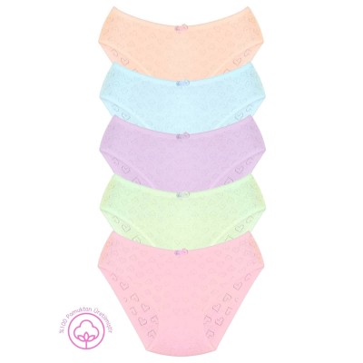 New Lilla Παιδικά βρακάκια βαμβακερά διάτρητες καρδιές Ροζ/Σομόν/Λιλά/Λαχανί/Γαλάζιο 5 τεμάχια New Lilla Παιδικά βρακάκια βαμβακερά διάτρητες καρδιές Ροζ/Σομόν/Λιλά/Λαχανί/Γαλάζιο 5 τεμάχια