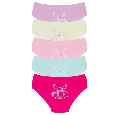 New Lilla Παιδικά βρακάκια βαμβακερά κουνέλι Ροζ/Κίτρινο/Λιλά/Φούξια/Γαλάζιο 5 τεμάχια New Lilla Παιδικά βρακάκια βαμβακερά κουνέλι Ροζ/Κίτρινο/Λιλά/Φούξια/Γαλάζιο 5 τεμάχια