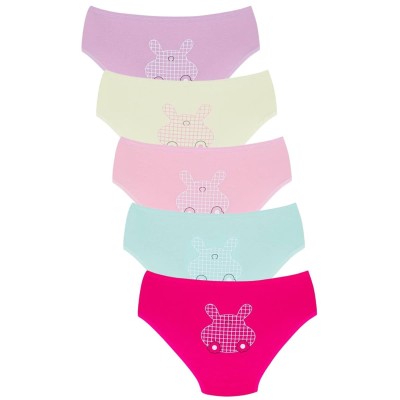 New Lilla Παιδικά βρακάκια βαμβακερά κουνέλι Ροζ/Κίτρινο/Λιλά/Φούξια/Γαλάζιο 5 τεμάχια New Lilla Παιδικά βρακάκια βαμβακερά κουνέλι Ροζ/Κίτρινο/Λιλά/Φούξια/Γαλάζιο 5 τεμάχια