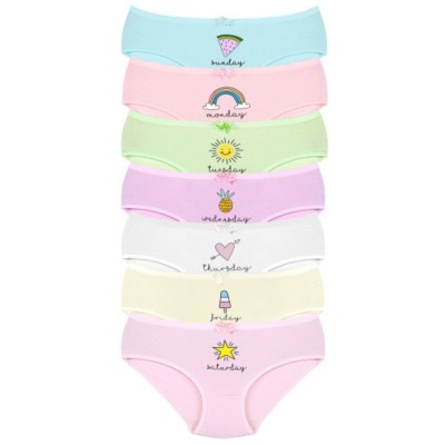 New Lilla Παιδικά βρακάκια βαμβακερά διάφορες στάμπες Ροζ/Κίτρινο/Λιλά/Σομόν/Γαλάζιο/Πράσινο/Λευκό 7 τεμάχια New Lilla Παιδικά βρακάκια βαμβακερά διάφορες στάμπες Ροζ/Κίτρινο/Λιλά/Σομόν/Γαλάζιο/Πράσινο/Λευκό 7 τεμάχια