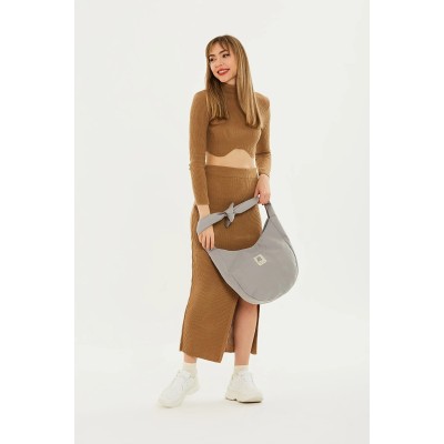 Shaka Γυναικεία Τσάντα ώμου με κόμπο στο χερούλι Γκρι Shaka Γυναικεία Τσάντα ώμου με κόμπο στο χερούλι Γκρι