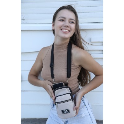 Shaka Τσαντάκι Χιαστί με αποσπώμενο λουράκι Μπεζ Shaka Τσαντάκι Χιαστί με αποσπώμενο λουράκι Μπεζ