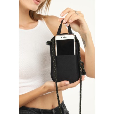 Shaka mini Τσάντα Χιαστί με λουράκι από σχοινί Μαύρο Shaka mini Τσάντα Χιαστί με λουράκι από σχοινί Μαύρο