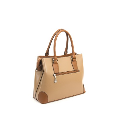 Silver Polo Camel Ταμπά Γυναικεία Τσάντα χειρός με τρεις θήκες