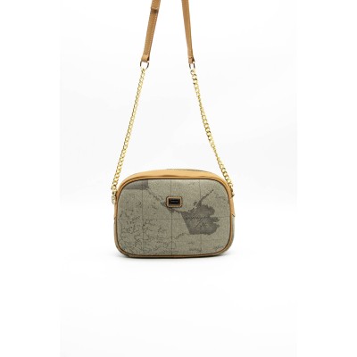 Silver Polo Χακί Γυναικεία Tσάντα χιαστί μονής θήκης με λουράκι αλυσίδα