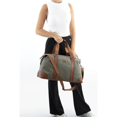 Silver Polo Χακί Ταμπά Γυναικεία τσάντα ταξιδιού μονής θήκης 