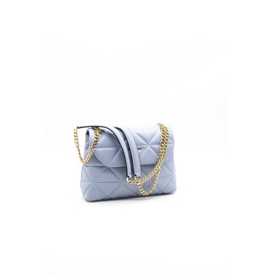 Silver Polo Γαλάζιο Γυναικεία τσάντα χιαστί με λουράκι αλυσίδα