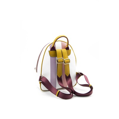 Silver Polo Λευκό Κόκκινο Γυναικείο Σακίδιο Πλάτης μονής θήκης με μοτίβο καρό