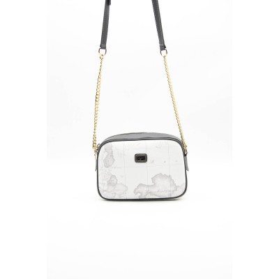 Silver Polo Λευκή Γυναικεία Tσάντα χιαστί μονής θήκης με λουράκι αλυσίδα