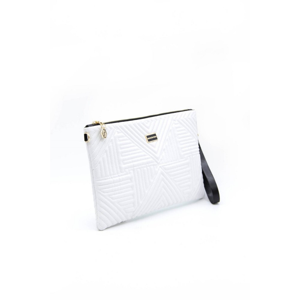 Silver Polo Λευκό Clutch τσάντα μονής θήκης SP1034-12 Silver Polo Λευκό Clutch τσάντα μονής θήκης SP1034-12