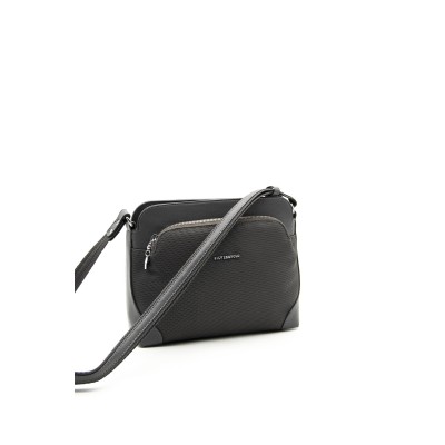 Silver Polo Mαύρη Γυναικεία τσάντα χιαστί/Messenger με μονής θήκης Silver Polo Mαύρη Γυναικεία τσάντα χιαστί/Messenger με μονής θήκης