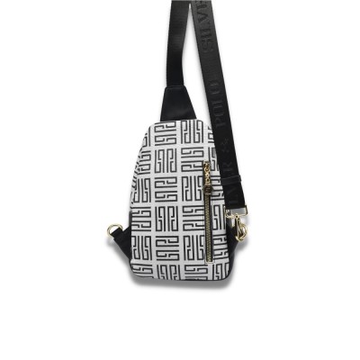 Silver Polo Μαύρη Λευκή Γυναικεία τσάντα Freebag με δύο θήκες