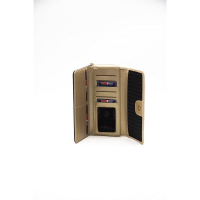 Silver Polo Μαύρο Χρυσό Γυναικείο Πορτοφόλι & Θήκη Κάρτας με δύο θήκες Silver Polo Μαύρο Χρυσό Γυναικείο Πορτοφόλι & Θήκη Κάρτας με δύο θήκες