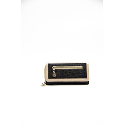 Silver Polo Μαύρο Χρυσό Γυναικείο Πορτοφόλι & Θήκη Κάρτας με δύο θήκες