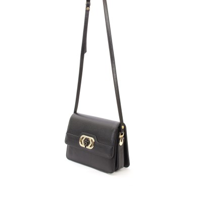 Silver Polo Μαύρο Γυναικεία Τσάντα Χιαστί με τρεις θήκες