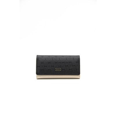 Silver Polo Μαύρο-Nut ανάγλυφο Γυναικείο Πορτοφόλι & Θήκη για κάρτες με τρεις θήκες