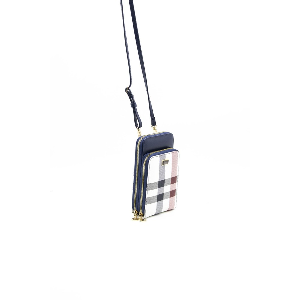 Silver Polo Μπλε Καρό Μοτίβο Γυναικείο Πορτοφόλι & Θήκη Κάρτας/Τηλεφώνου με λουράκι και δύο θήκες SP1011-4 Silver Polo Μπλε Καρό Μοτίβο Γυναικείο Πορτοφόλι & Θήκη Κάρτας/Τηλεφώνου με λουράκι και δύο θήκες SP1011-4