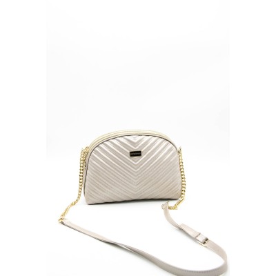 Silver Polo Nut Γυναικεία Τσάντα Χιαστί V-μοτίβο με λουράκι αλυσίδα Silver Polo Nut Γυναικεία Τσάντα Χιαστί V-μοτίβο με λουράκι αλυσίδα