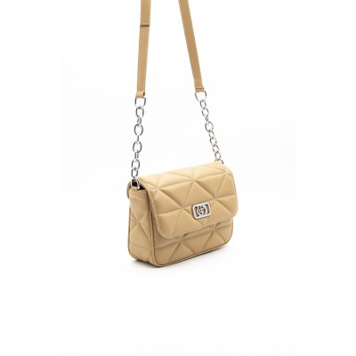 Silver Polo Nut Γυναικεία Τσάντα χιαστί μονής θήκης με τριγωνικό μοτίβο