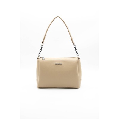 Silver Polo Nut Γυναικεία τσάντα ώμου με ασημί αξεσουάρ τρεις θήκες Silver Polo Nut Γυναικεία τσάντα ώμου με ασημί αξεσουάρ τρεις θήκες