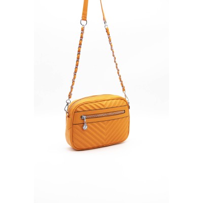 Silver Polo Πορτοκαλί Γυναικεία Τσάντα χιαστί μονής θήκης με λουράκι αλυσίδα Silver Polo Πορτοκαλί Γυναικεία Τσάντα χιαστί μονής θήκης με λουράκι αλυσίδα