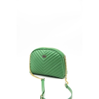 Silver Polo Πράσινη Γυναικεία Τσάντα Χιαστί V-μοτίβο με λουράκι αλυσίδα Silver Polo Πράσινη Γυναικεία Τσάντα Χιαστί V-μοτίβο με λουράκι αλυσίδα