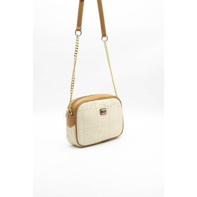 Silver Polo Σκούρο Μπεζ Γυναικεία Tσάντα χιαστί μονής θήκης με λουράκι αλυσίδα Silver Polo Σκούρο Μπεζ Γυναικεία Tσάντα χιαστί μονής θήκης με λουράκι αλυσίδα