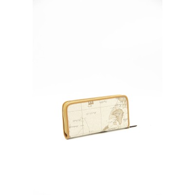 Silver Polo Μπεζ Γυναικείο Πορτοφόλι & Θήκη για κάρτες με μοτίβο χάρτης 