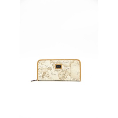 Silver Polo Μπεζ Γυναικείο Πορτοφόλι & Θήκη για κάρτες με μοτίβο χάρτης  Silver Polo Μπεζ Γυναικείο Πορτοφόλι & Θήκη για κάρτες με μοτίβο χάρτης