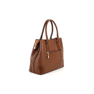 Silver Polo Ταμπά Γυναικεία Τσάντα χειρός με τρεις θήκες και με χρυσό αξεσουάρ