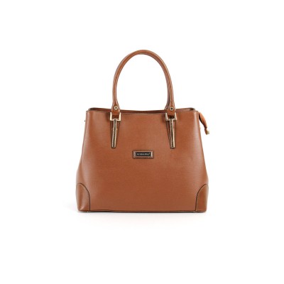 Silver Polo Ταμπά Γυναικεία Τσάντα χειρός με τρεις θήκες και με χρυσό αξεσουάρ